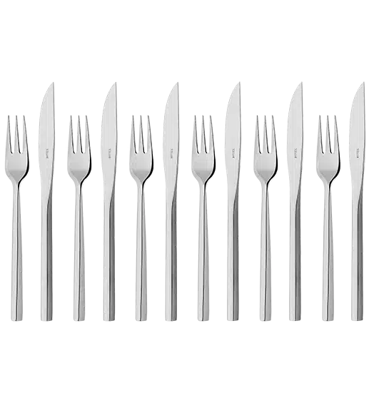 Stellar Rochester 12 Piece Steak Knife and Fork Set - Image 3
