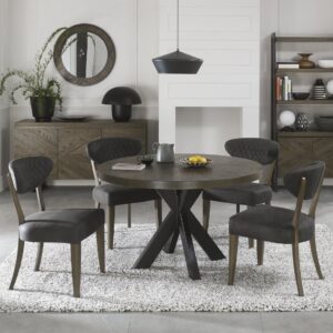 Ellipse Fumed Oak Circular Dining Table