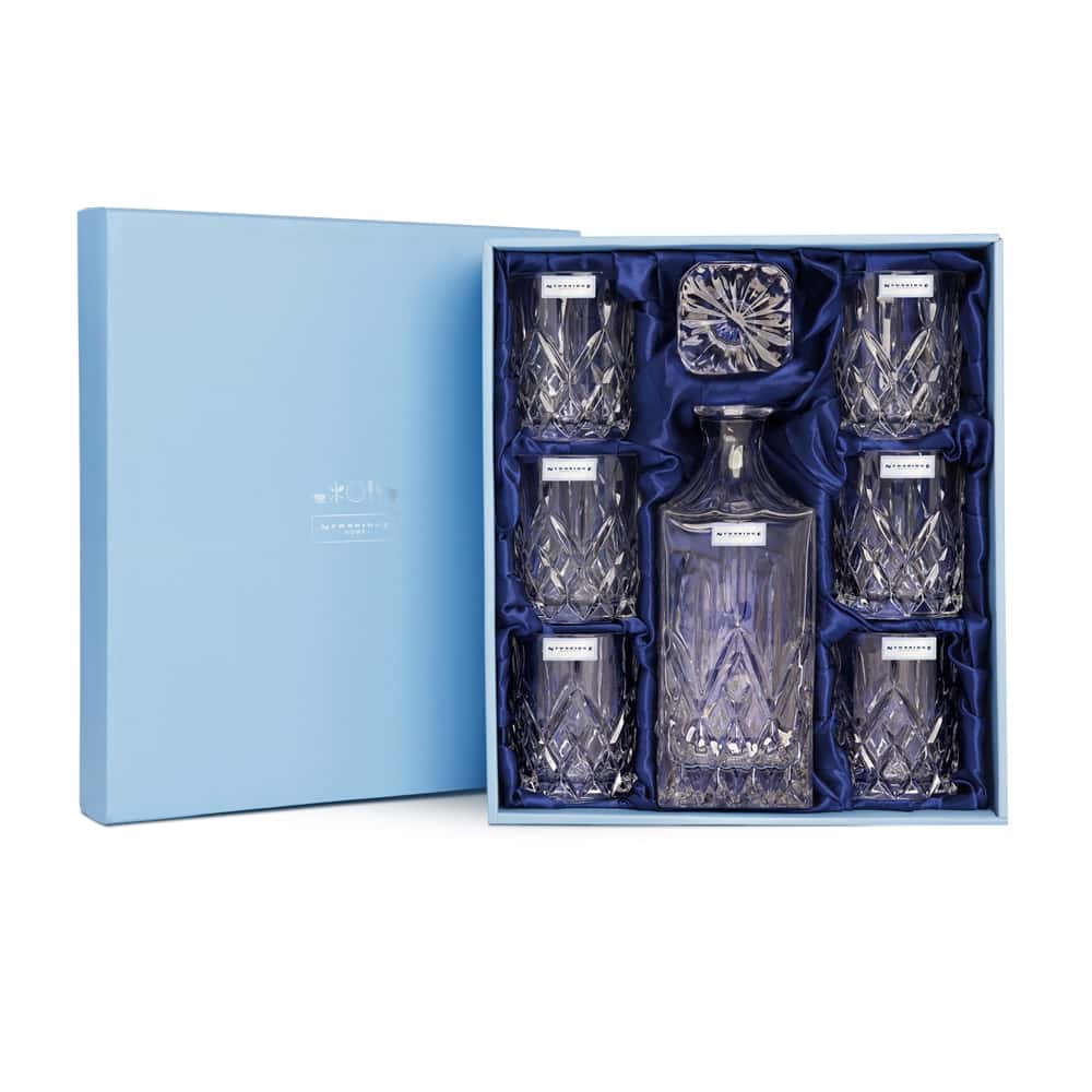 Newbridge Silverware 750ml Whiskey Decanter with 6 Whiskey Glasses