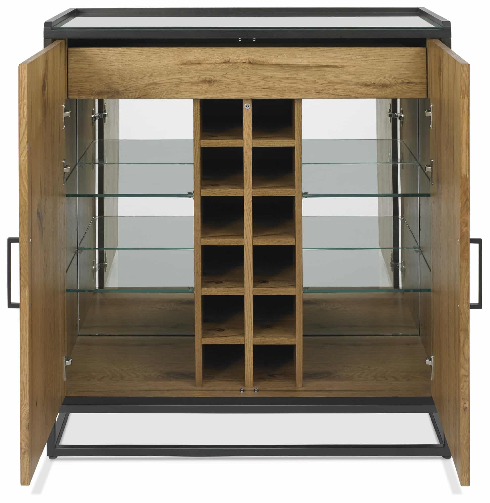 Indus Rustic Oak Drinks Cabinet - Image 3
