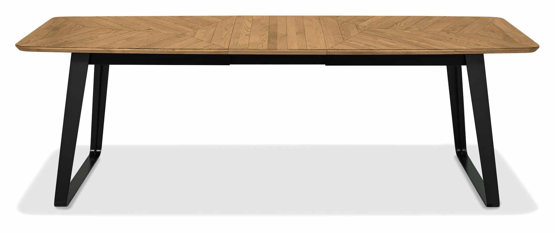 Emerson Rustic Oak & Peppercorn 6-8 Seater Extension Dining Table - Image 3