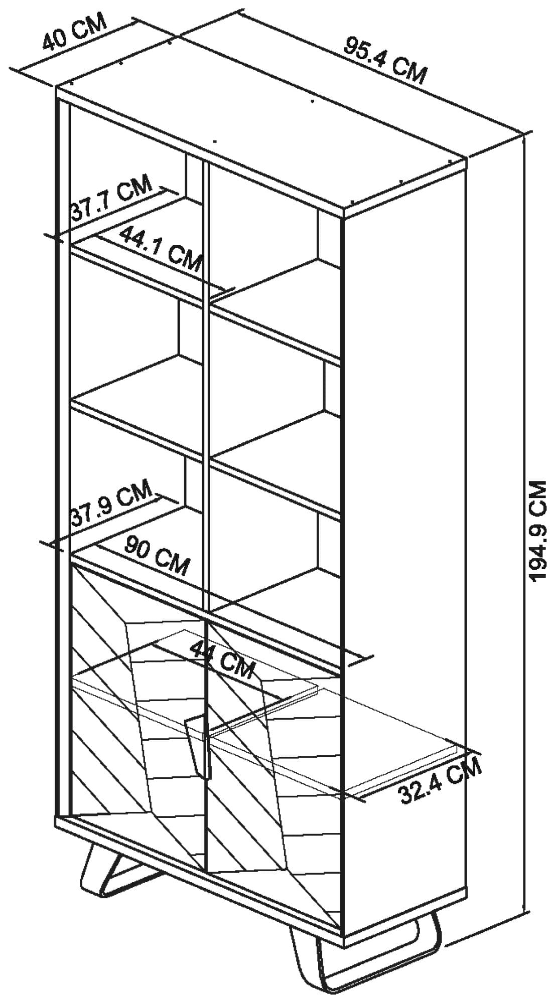 Emerson Rustic Oak & Peppercorn Display Cabinet - Image 6