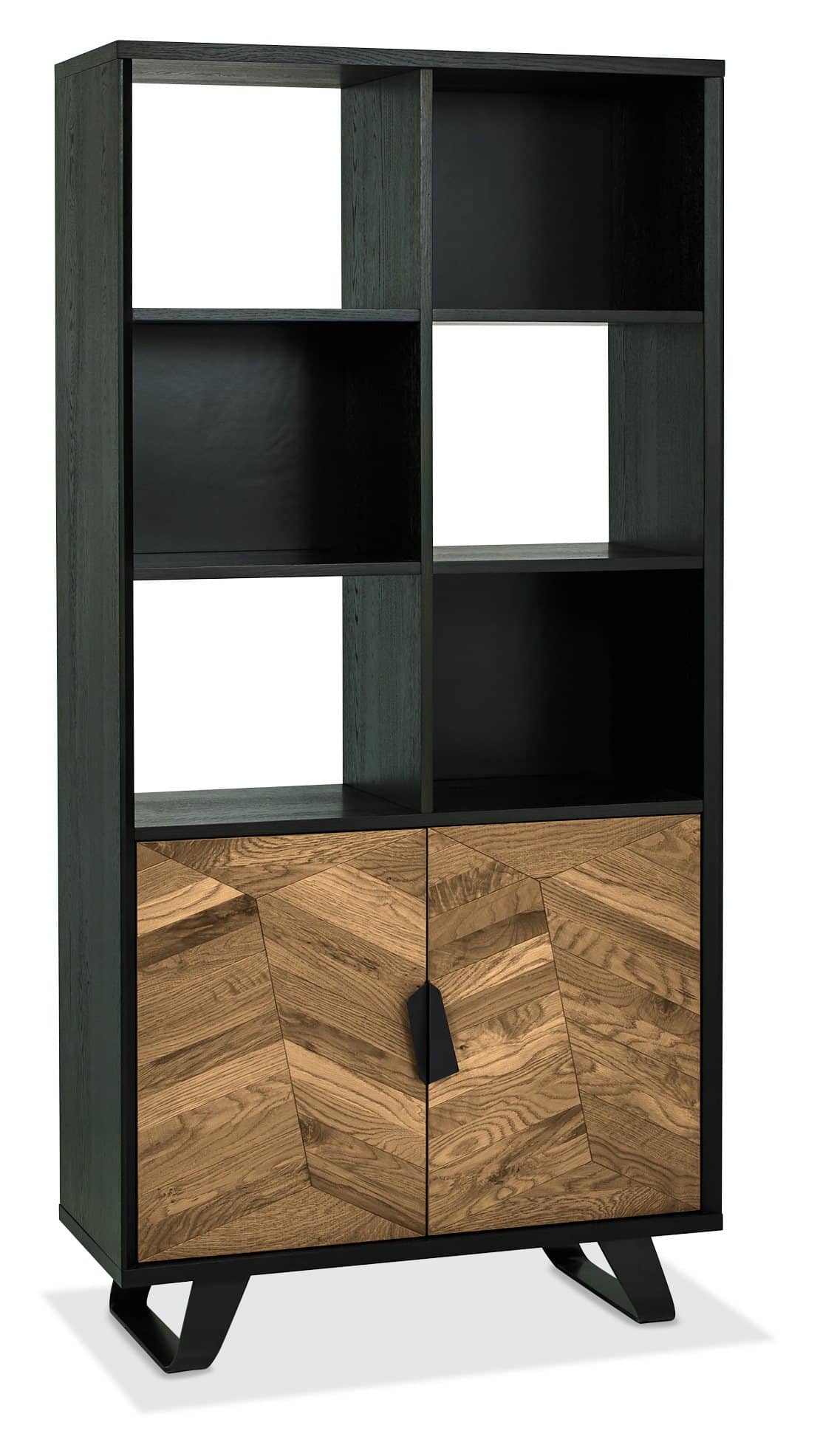 Emerson Rustic Oak & Peppercorn Display Cabinet - Image 5