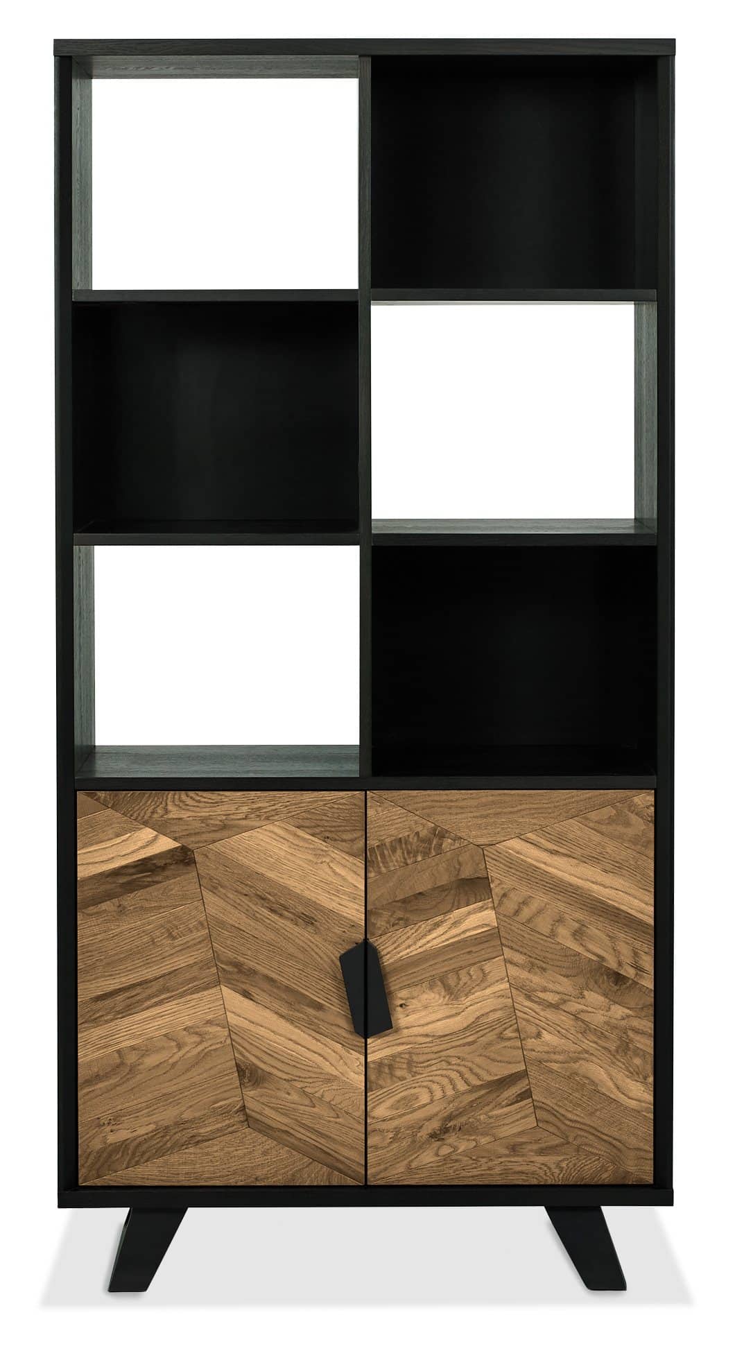 Emerson Rustic Oak & Peppercorn Display Cabinet - Image 4