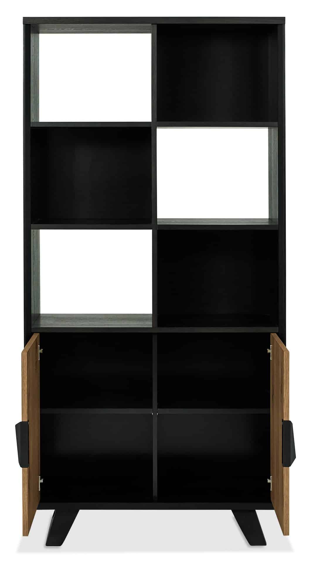 Emerson Rustic Oak & Peppercorn Display Cabinet - Image 3