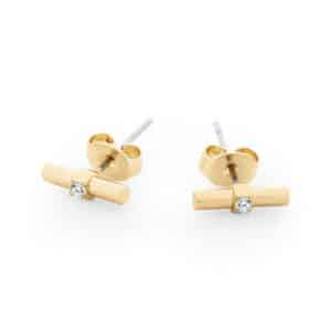 Tipperary Crystal - T-Bar Earrings Gold