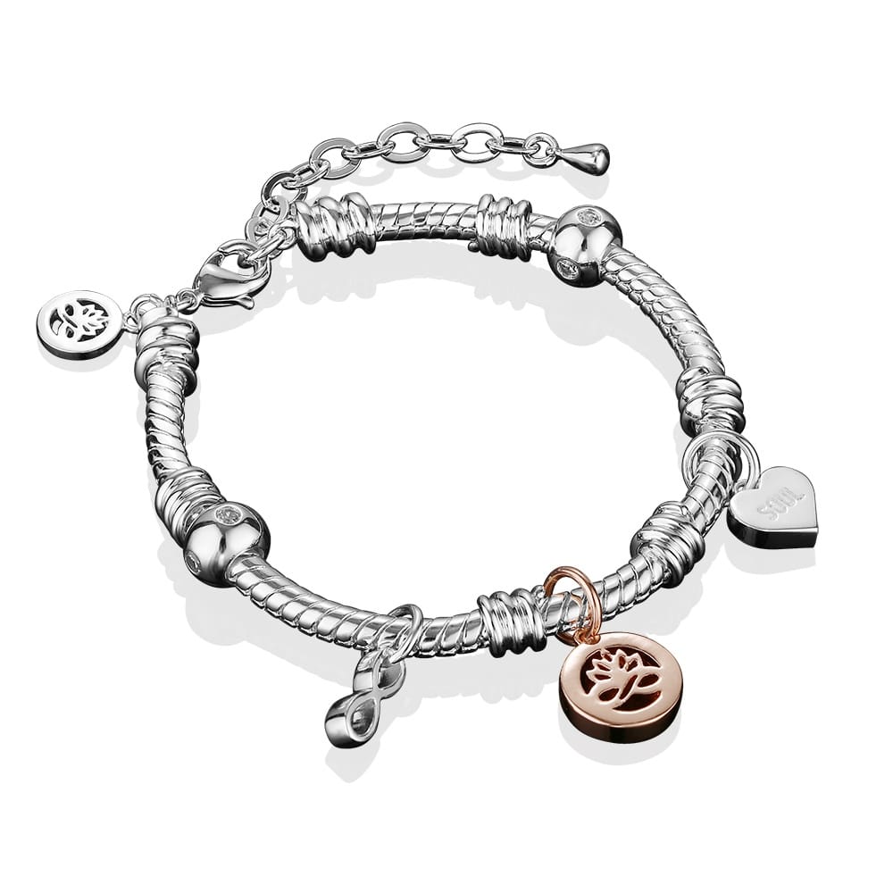 Newbridge Silverware - Ti:amo Silver Plated Charm Bracelet