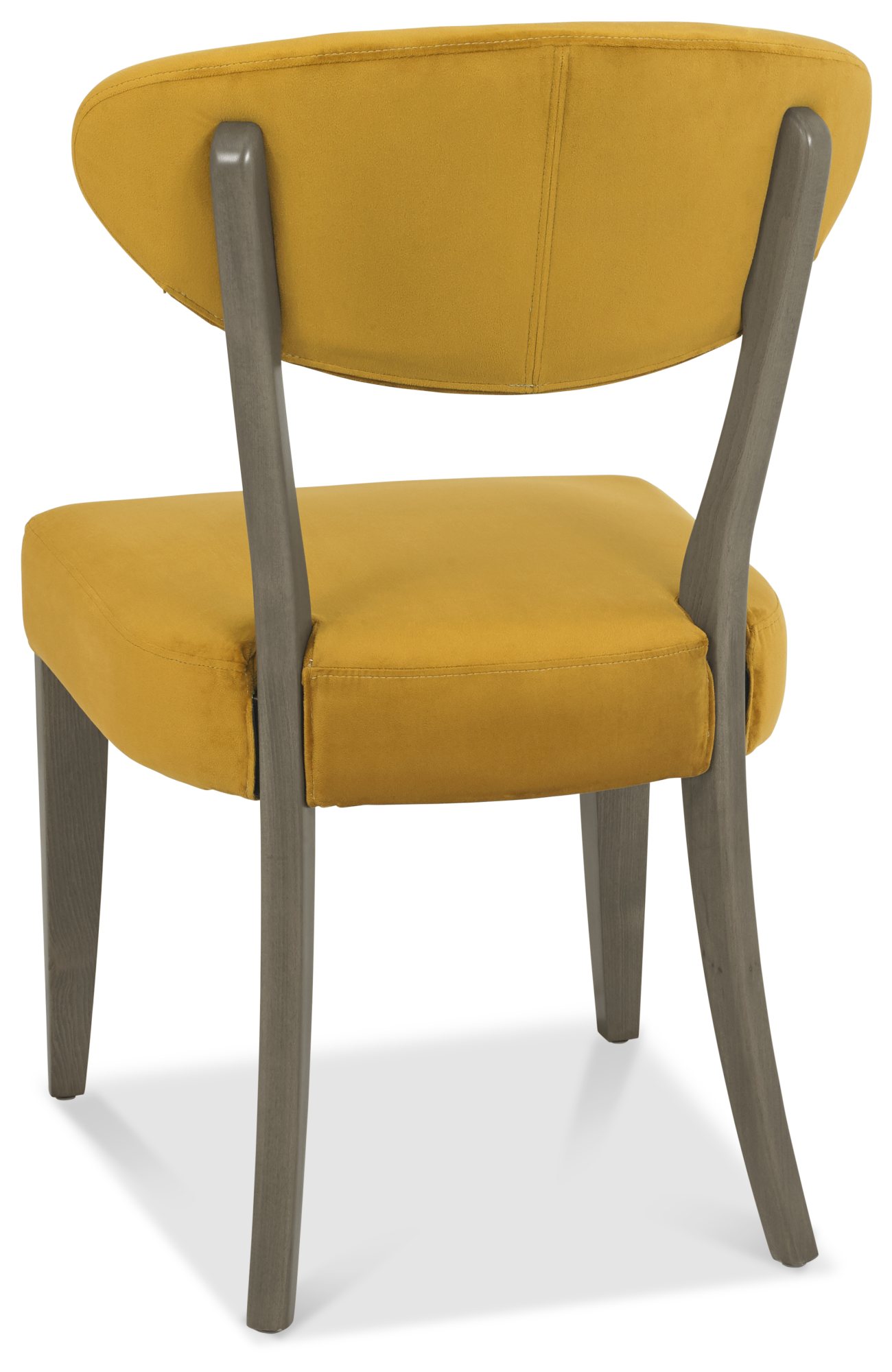 Ellipse Fumed Oak Upholstered Chair - Mustard Velvet Fabric (Pair) - Image 4
