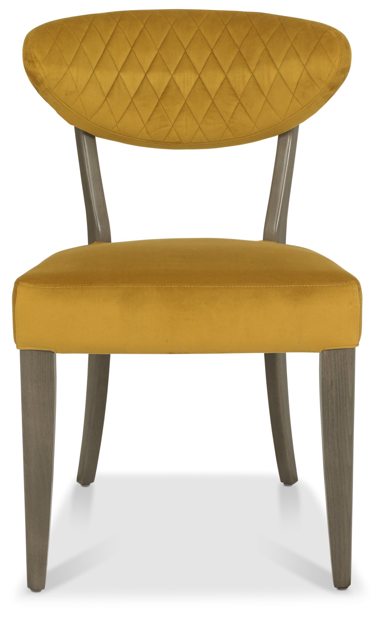 Ellipse Fumed Oak Upholstered Chair - Mustard Velvet Fabric (Pair) - Image 6