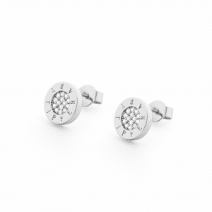 Tipperary Crystal - Circle Pave Silver Earrings