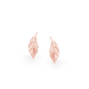 Tipperary Crystal - Feather Mini Stud Earrings Rose Gold