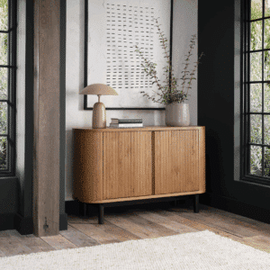Vega Rustic Oak & Peppercorn Narrow Sideboard