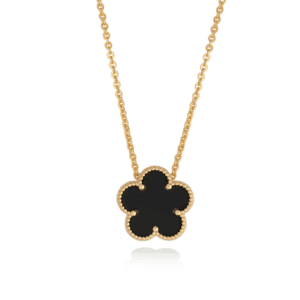 Tipperary Crystal - Le Fleur Black Pendant Yellow Gold