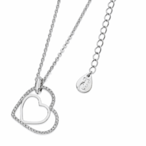 Tipperary Crystal - Floating Heart Pendant Silver