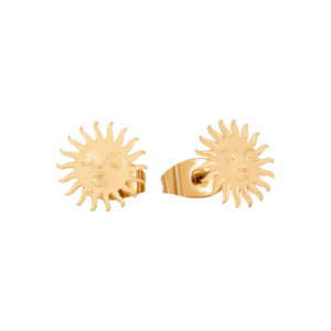 Tipperary Crystal - Soleil Sun With Face Stud Earrings Gold