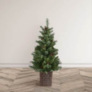 Hazelnut Pine 4ft Potted Pre Lit