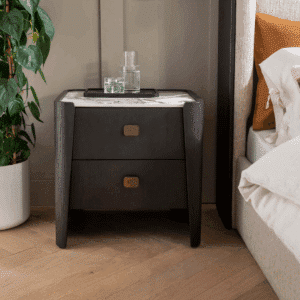 Rhodes 2 Drawer Bedside Table Ebony