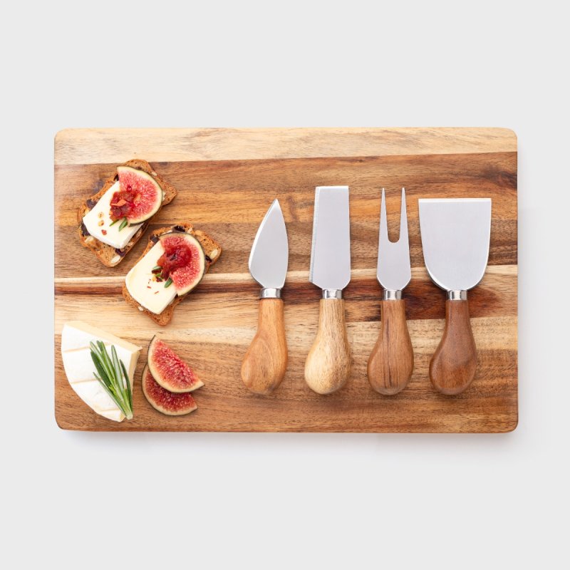 Taylor's Eye Witness - 4 Piece Acacia Cheese Knife Set & Acacia Wood Cheese Board Set - Image 3