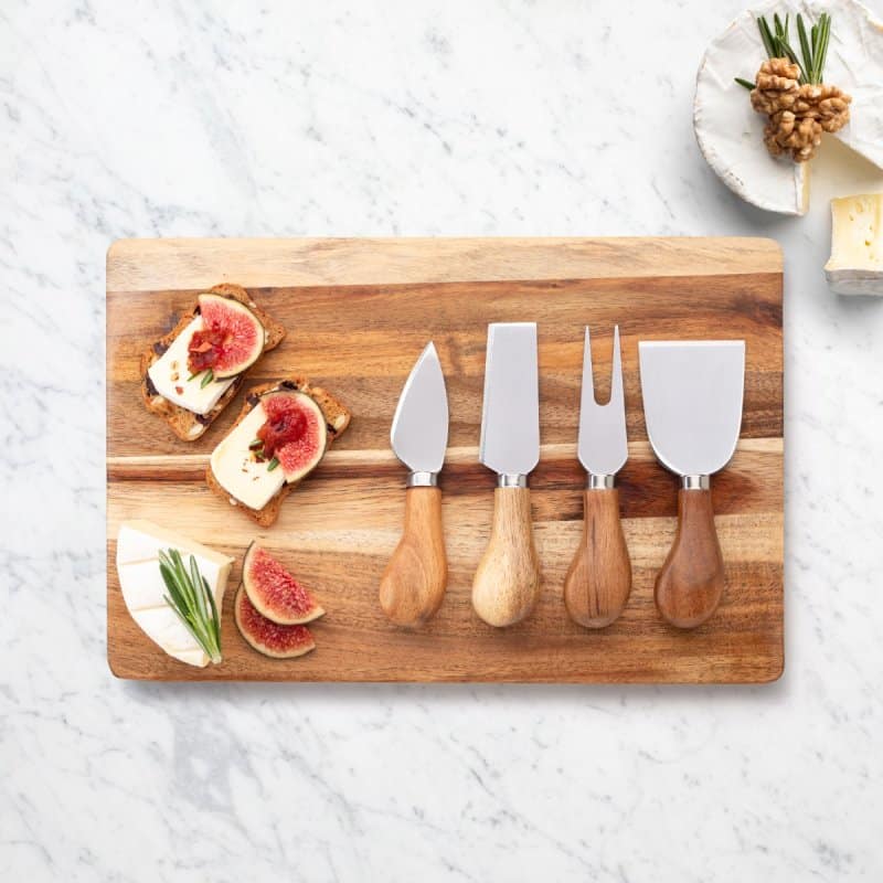 Taylor's Eye Witness - 4 Piece Acacia Cheese Knife Set & Acacia Wood Cheese Board Set - Image 2
