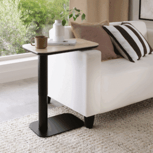 Riley Beige Sintered Stone Gas Lift Adjustable Sofa Table