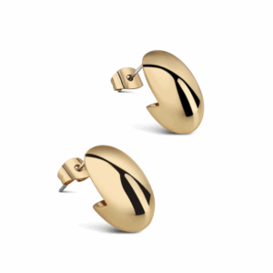 Newbridge Silverware - Gold Plated Dome Mini Hoop Earrings