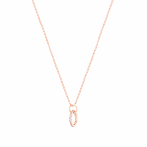 Tipperary Crystal - Circle Pave Ring Pendant Rose Gold