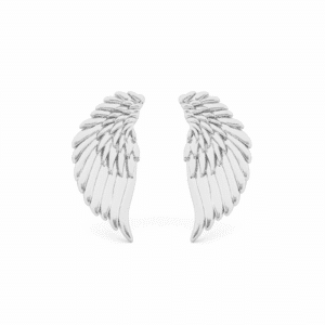 Tipperary Crystal - Angel Wing Stud Earrings Silver