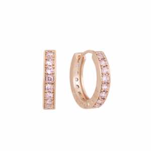 Tipperary Crystal - Halo Sunset Mini Pink Cz Hoop Earrings Rose Gold