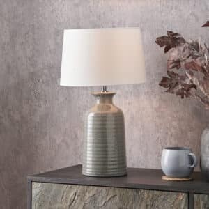 Helka Smokey Green Reactive Glaze Table Lamp