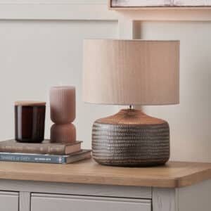 Kai Earth Coloured Textured Ceramic Table Lamp