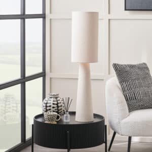 Mirissa White Slubby Handloom Fabric Table Lamp