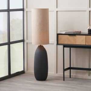 Erika Black Vintage Textured Ceramic Floor Lamp