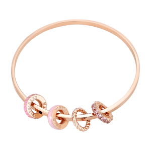 Tipperary Crystal - Halo Sunset Bangle Rose Gold & Pink