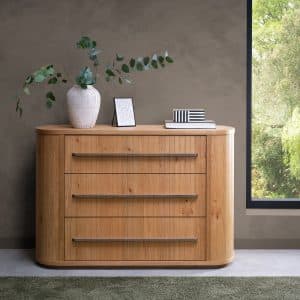 Vega Knotty Oak & Weathered Oak 3 Drawer Chest