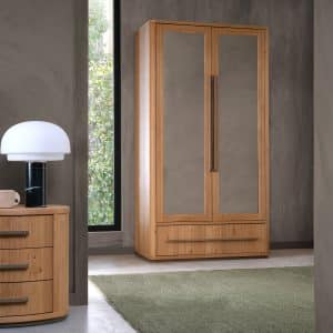 Vega Knotty Oak & Weathered Oak Double Wardrobe
