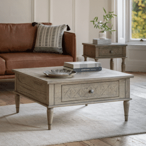 Rustique Square 2 Drawer Coffee Table