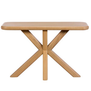 Solid white oak Flynn Console Table by Baker Furniture with a soft whitewash finish. A timeless, rustic-modern piece perfect for hallways and living spaces.