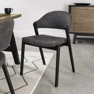 Camden Peppercorn Upholstered Chair Dark Grey Fabric (Pair)