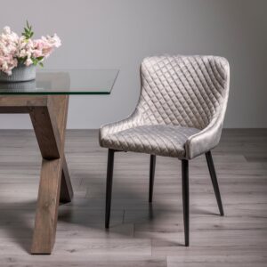 Cezanne Velvet Fabric - Grey (pair)