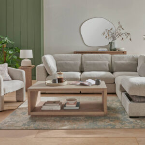 Falun Coffee Table in Smoked Oak – a stylish, modern centerpiece crafted with oak veneer, adding contemporary sophistication to any living room.
