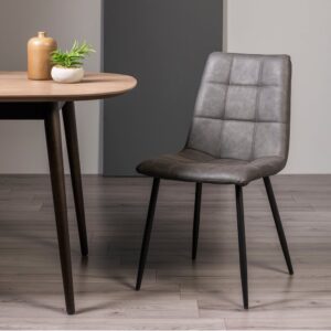 Mondrian Faux Leather - Dark Grey (pair)