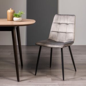 Mondrian Velvet Fabric - Grey (pair)
