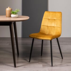 Mondrian Velvet Fabric - Mustard (pair)