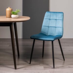 Mondrian Velvet Fabric -  Petrol Blue (pair)
