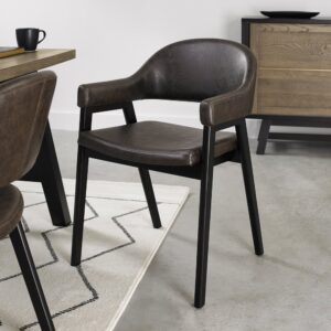 Camden Peppercorn Upholstered Arm Chair Old West Vintage (Pair)
